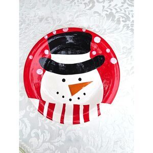Garden Ridge Snowman Christmas serving platter 11"